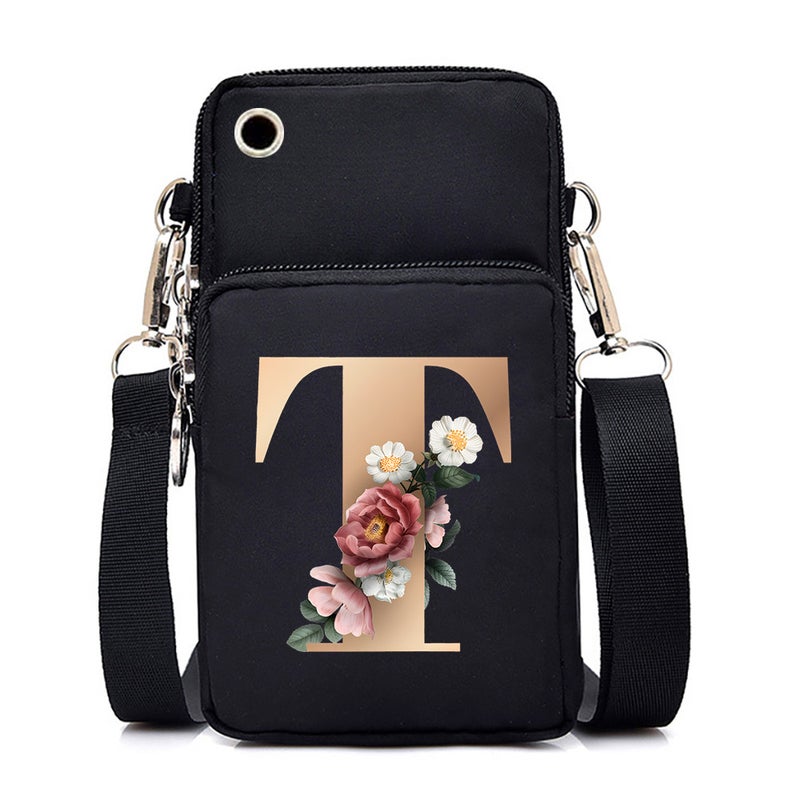 2024 26 Letter Printing Coin Purse Mobile Phone Bag To Make Light Carrying Multifunctional Messenger Bag - Image 1