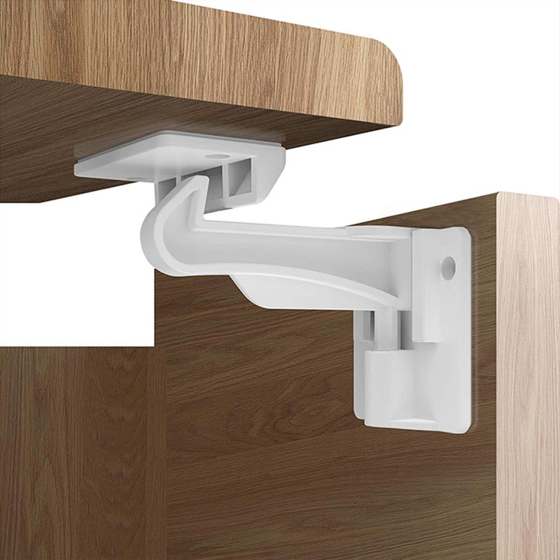 Buumook 4 Pack Upgraded Invisible Baby Proofing Cabinet Latch Locks - No Drilling or Tools Required, Children Proof Cupboard Drawers Latches, Works with Most Cabinets and Drawers - Adhesive Easy Installation - Image 1