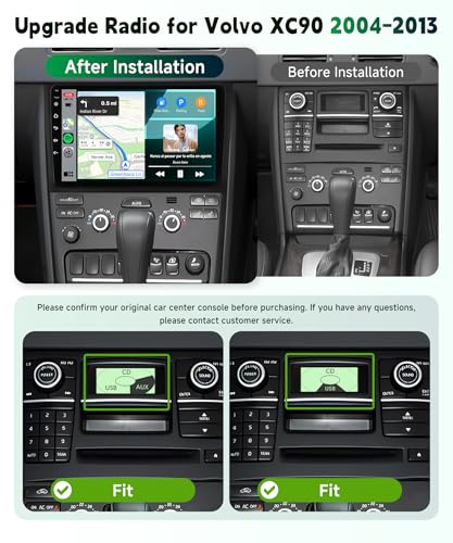 Sellrich 4G+64G Android Car Radio Stereo for Volvo XC90 2004-2013 with DSP/Wireless Carplay/Android Auto, Sellrich 10.1 inch Touch Screen Radio Bluetooth 5.0 FM/RDS Mirrorlink SWC Backup Camera - Image 2
