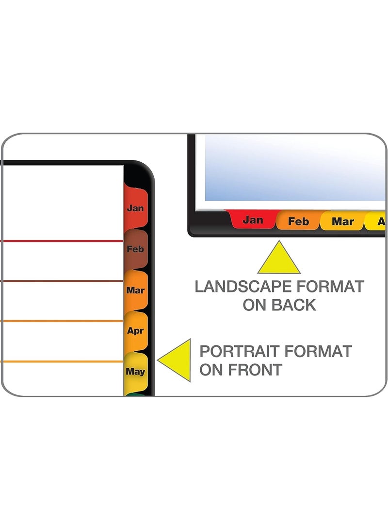 TOPS Cardinal OneStep Binder Dividers, 12-Tab Monthly, Customizable Table of Contents, Reversible Multicolor Tabs, 1 Set (60318CB)  - Image 2