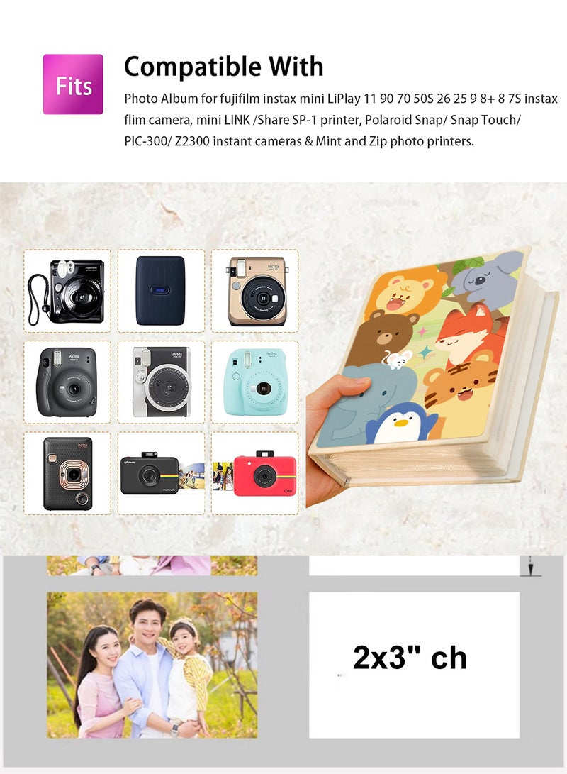 Splendors 3 Inches With 200 Pockets Mini Album Pieces Of Moment For Instax Mini Cute Slip-in Picture Albums For Wedding Family Anniversary Baby Vacation - Image 4