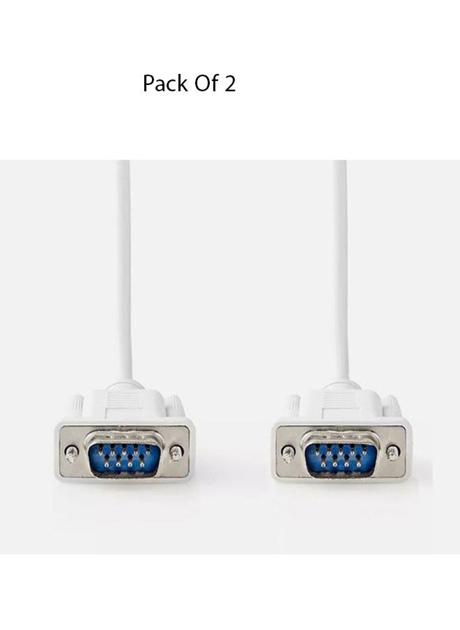 Taimi Pack Of 2 VGA Male To Male Cable 3m White  - Image 1