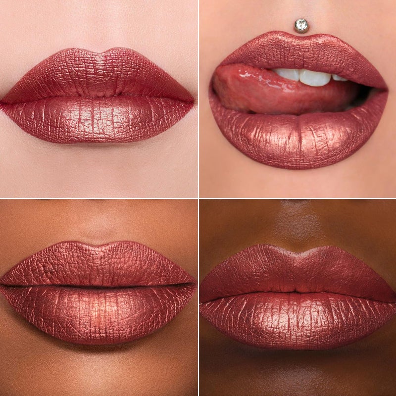 MAKI YIKA Red Lipstick for Women Metallic Lipsticks Glitter Long Lasting Lipstick No Smudge No Transfer Liquid Pink Lip Gloss (BR05 Victoria) - Image 2