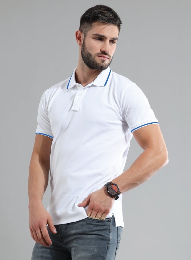 White Tip Top Unisex Polo T-Shirt