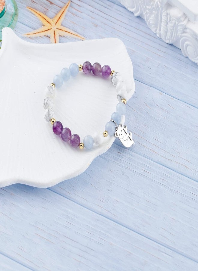 Fullrainbow Koala Bracelet Koala Spirit Animal Gifts Koala jewelry Inspirational Gifts for Women Koala Lovers (Purple Blue White koala gift) - Image 5