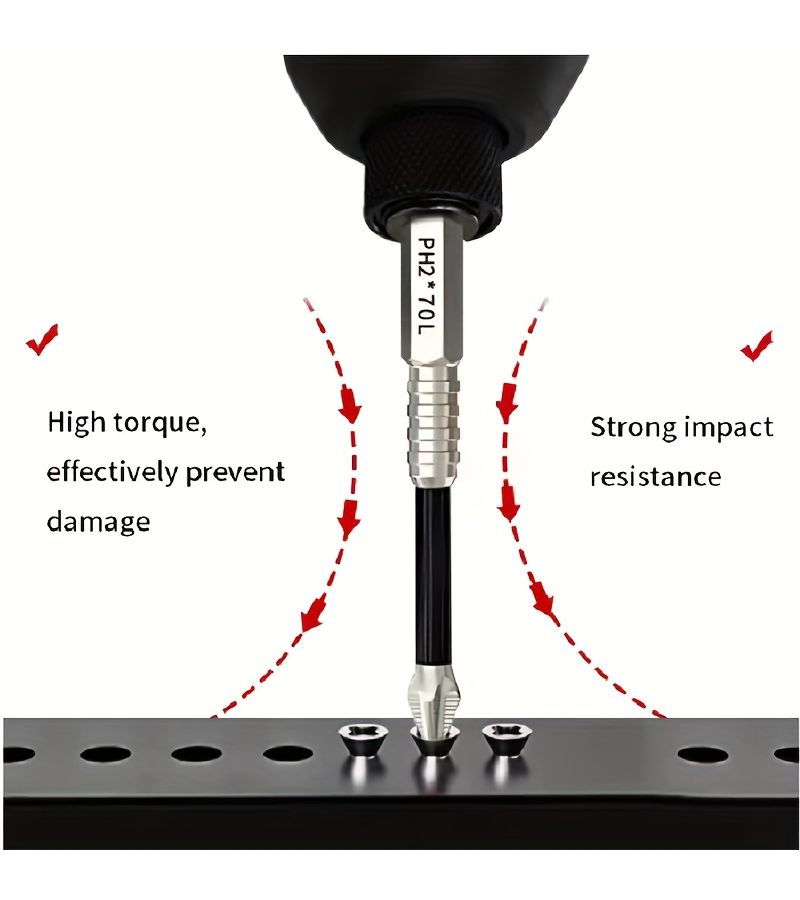 15 قطعة من مجموعة مفكات البراغي المضادة للانزلاق عالية المغناطيسية للحفر السداسي للمعادن - Image 4