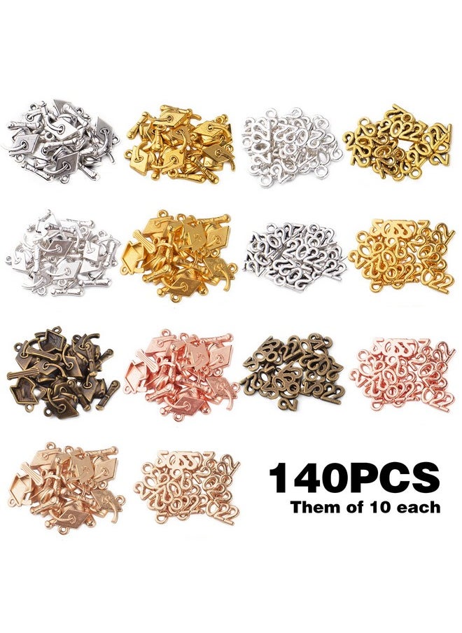 BronaGrand - 140Pcs Graduation Charms Pendant Year 2022 Letter Charm Graduate Hanging Charm With Diploma Pendant Graduation Gifts For Diy Bracelet Necklace Jewelry Making Accessory7 Colors - Image 1