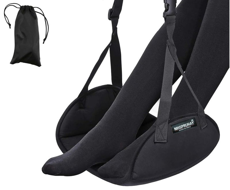 NIHSPRUHAY Airplane Travel Footrest Hammock Perfect Airplane Foot Hammock to Relax Your Feet Travel Essentials Comfy Foot Hanger Airplane Footrest for Long Trip - Image 1