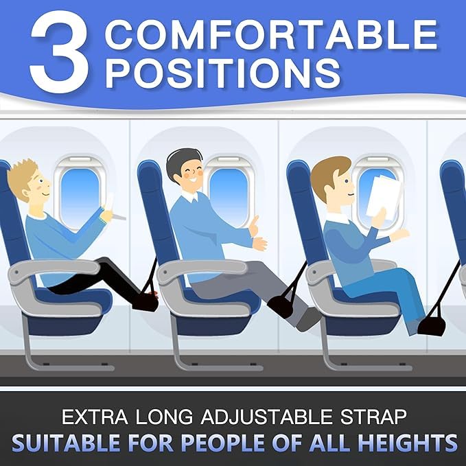 NIHSPRUHAY Airplane Travel Footrest Hammock Perfect Airplane Foot Hammock to Relax Your Feet Travel Essentials Comfy Foot Hanger Airplane Footrest for Long Trip - Image 4