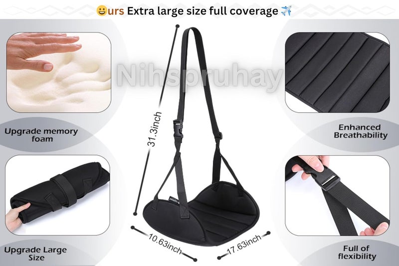 NIHSPRUHAY Airplane Travel Footrest Hammock Perfect Airplane Foot Hammock to Relax Your Feet Travel Essentials Comfy Foot Hanger Airplane Footrest for Long Trip - Image 2
