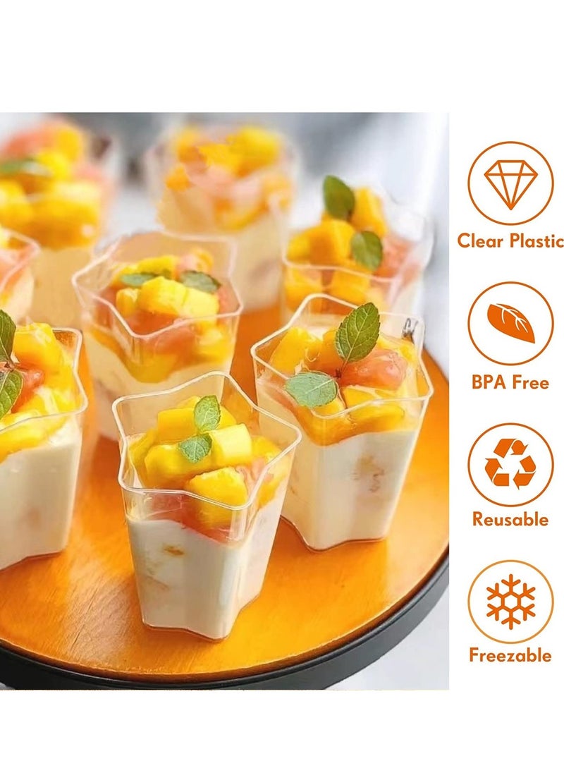 50Pcs Mini Dessert Cups, 70ml Plastic Pentagram Shape Dessert Cups Clear Parfait Appetizer Cup Reusable Serving Bowl for Dessert Pudding Mousse Party - pzsku/Z2CEA92ED5E749F293602Z/45/_/1698650819/5698b44e-a0c8-46d3-8f28-5ca2732f24f2