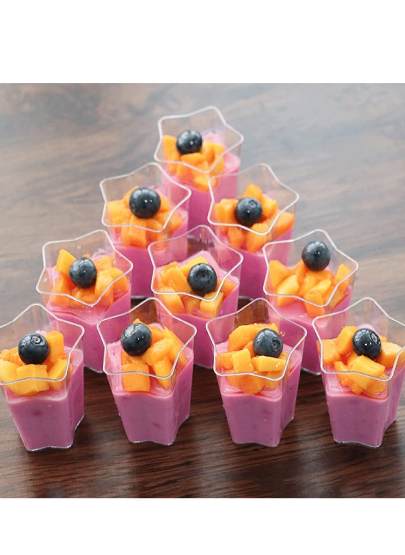 50Pcs Mini Dessert Cups, 70ml Plastic Pentagram Shape Dessert Cups Clear Parfait Appetizer Cup Reusable Serving Bowl for Dessert Pudding Mousse Party - pzsku/Z2CEA92ED5E749F293602Z/45/_/1698650822/07a6d41c-a838-456b-9596-107261252648