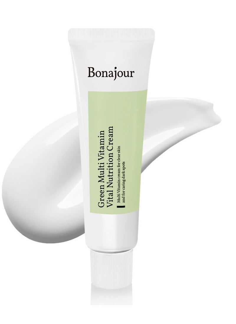 BONAJOUR BONAJOUR Vegan Natural Green Multi Vitamin Moisturizing Cream for Face - 70% Vitamin, Anti Aging & Brightening, Remove Dark Spot 1.7 fl. Oz  - Image 1
