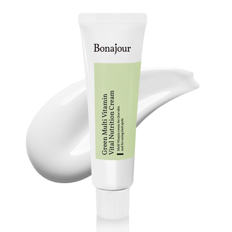 BONAJOUR [BONAJOUR] Vegan Natural Green Multi Vitamin Moisturizing Cream for Face - 70% Vitamin, Anti Aging & Brightening, Remove Dark Spot 1.7 fl. oz - Image 1
