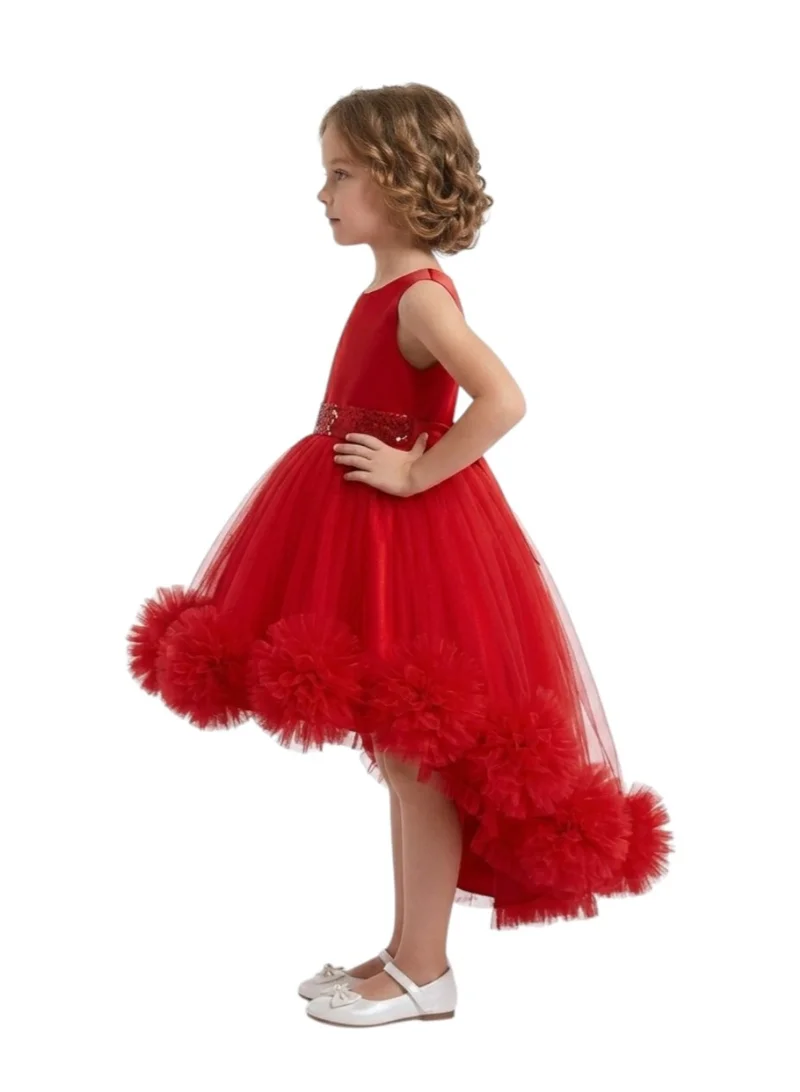 D'Daniela Red High-Low Dress