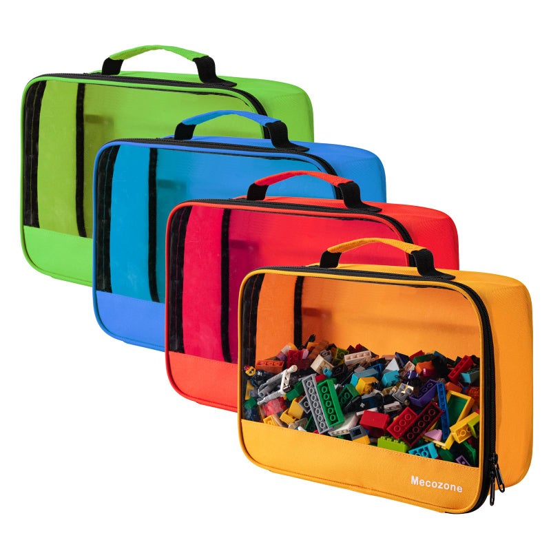 4 PCS Toys Storage Bag Classic Bricks Building Set Storage Bag Travel Case for Building Toys Puzzles
