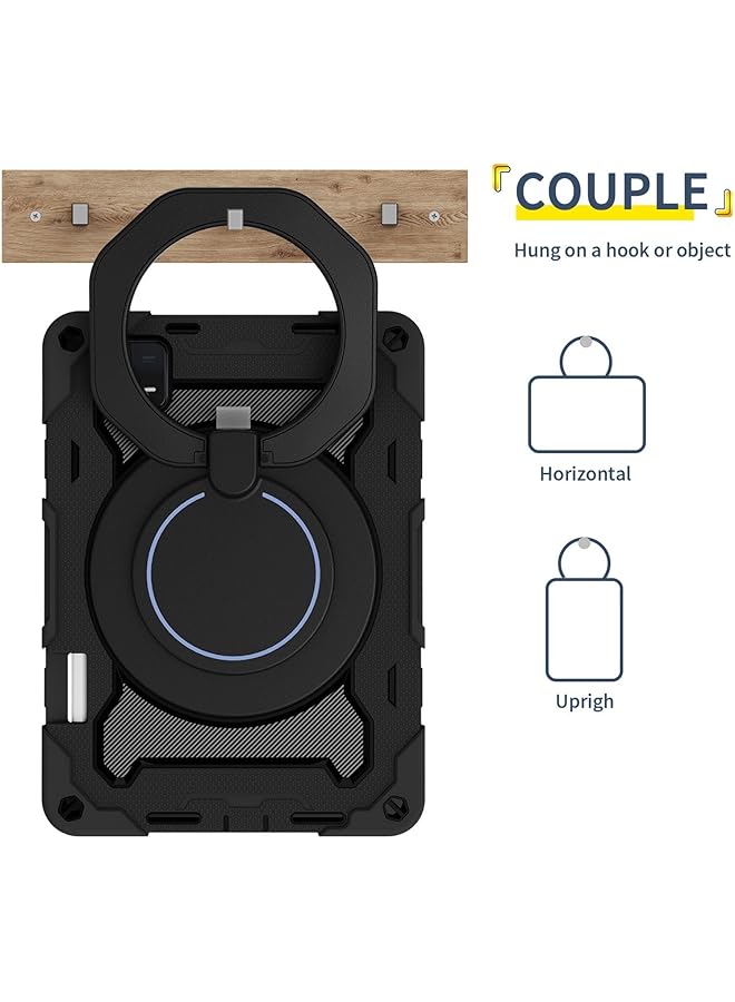 إيروريكس جراب متين مقاوم للصدمات لجهاز Xiaomi Pad 6 6 Pro مقاس 11 بوصة مع حامل حلقي دوار 360 درجة، جراب واقٍ مدرع مكون من 3 طبقات، غطاء سيليكون لجهاز Xiaomi Pad 6 Pad 6 Pro - Image 4