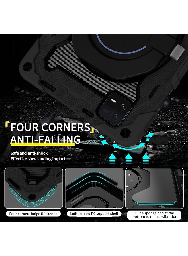 إيروريكس جراب متين مقاوم للصدمات لجهاز Xiaomi Pad 6 6 Pro مقاس 11 بوصة مع حامل حلقي دوار 360 درجة، جراب واقٍ مدرع مكون من 3 طبقات، غطاء سيليكون لجهاز Xiaomi Pad 6 Pad 6 Pro - Image 3