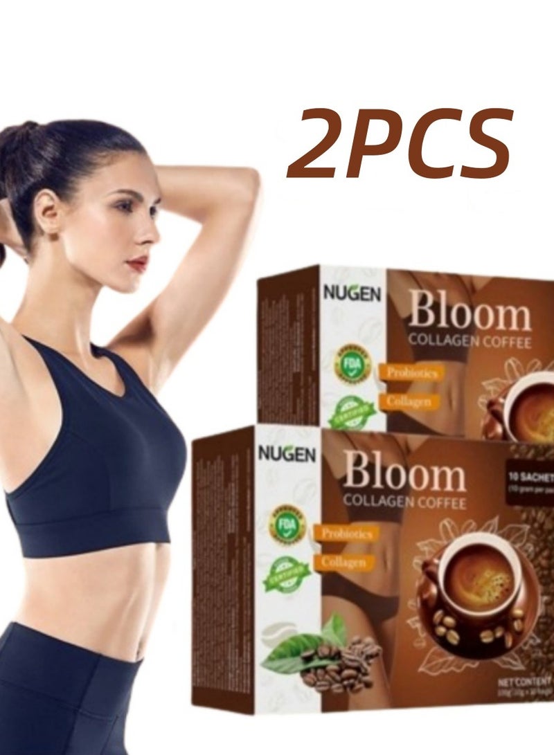 نوجن 2 عبوة قهوة بلوم كولاجين بلوم عضوية 100% وغلوتاثيون، قهوة التخسيس للتخسيس قهوة بلوم كولاجين ديتوكس بريميوم مع قهوة الكولاجين - Image 1