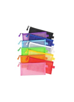 Y&D Zipper Mesh Pouch, Pencil Pouch Multicolor Pen Bag Multipurpose for Office Supplies Travel Storage Bags, Cosmetic Makeup School and Accessories, 10 Colors (10 Pack)  - Image 1