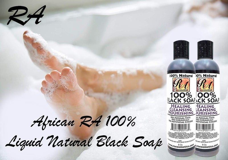 RA COSMETICS 100% African Liquid Natural Black Soap - 8 oz - Image 3