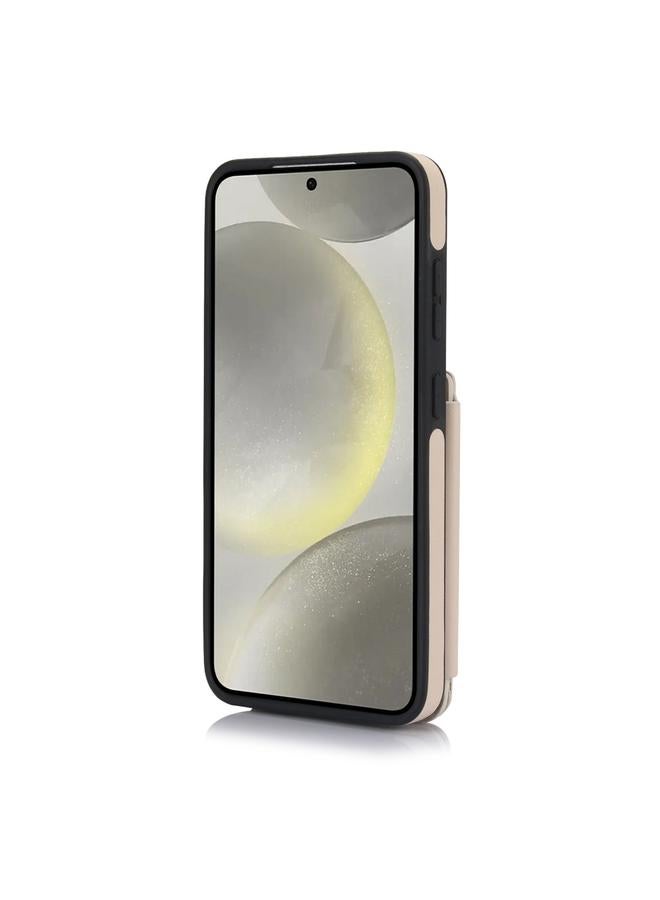 S-TOP Case For Samsung Galaxy S24 5G YM006 Skin Feel Zipper Card Bag Phone Case with Dual Lanyard - Image 3