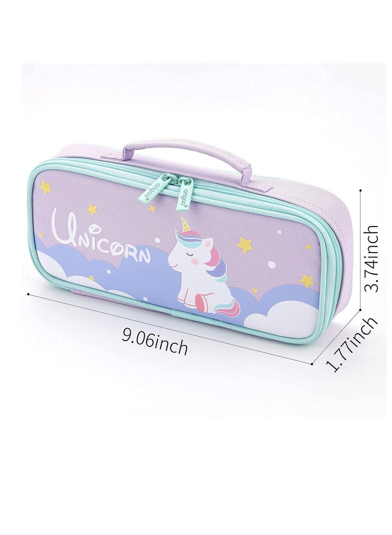 KASTWAVE Pencil Case Cute Unicorn Pencil Pouch Medium Capacity Portable Multifunction Pen Bag with Compartments for Girls Kids Teen  - Image 4