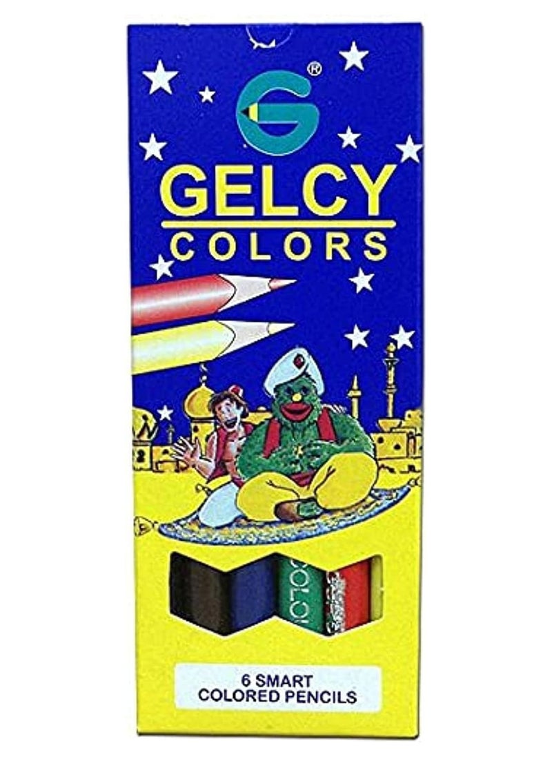 GELCY "ألوان خشبية فاخرة - 6 أقلام مبراة بطول 12 سم في عبوة أنيقة ومضغوطة"  - Image 2