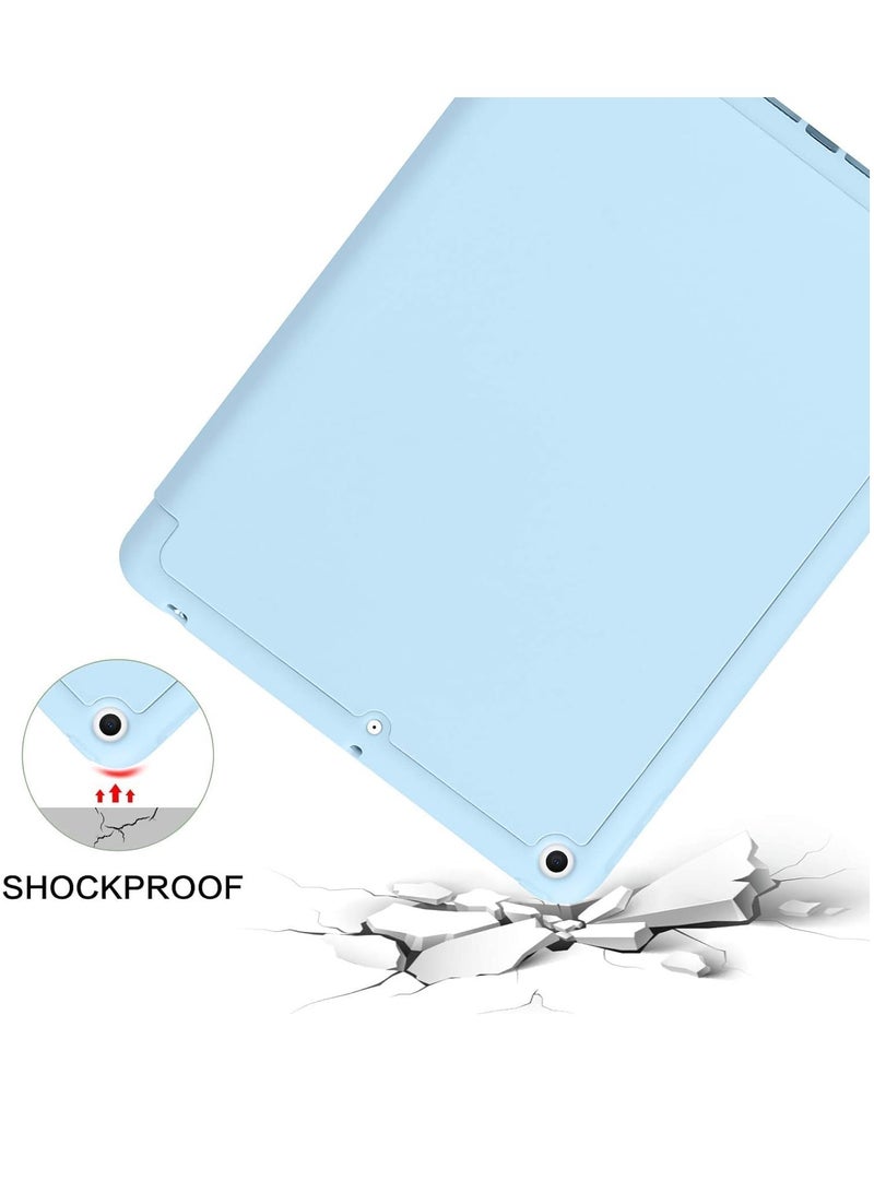 iPad 6th Generation Case, iPad 5th Generation Case with Pencil Holder, Premium Folio Folding Stand Smart Auto Wake/Sleep Protective Tablet Cases Cover for Apple iPad 9.7" 2018/2017 Sky Blue - Image 3