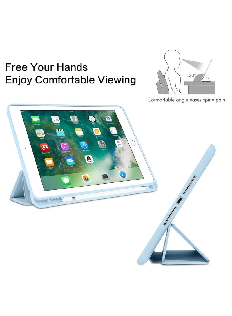 iPad 6th Generation Case, iPad 5th Generation Case with Pencil Holder, Premium Folio Folding Stand Smart Auto Wake/Sleep Protective Tablet Cases Cover for Apple iPad 9.7" 2018/2017 Sky Blue - Image 5
