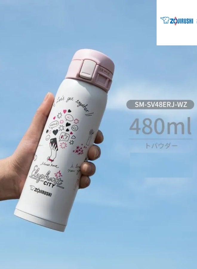 Zojirushi Stainless Steel Bottle Mug，Insulated Water Bottle Keep Cold 24H, Leak-Proof480ml - Image 1