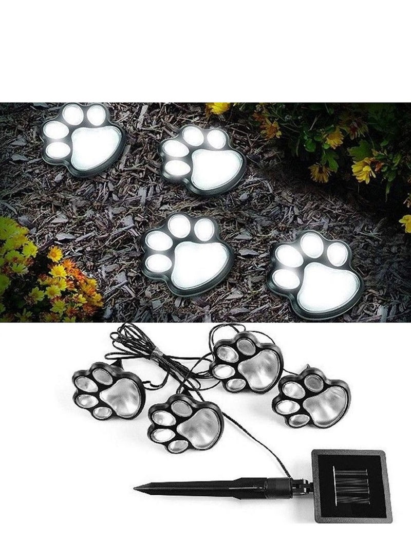 كابتن تيك 4 Solar Dog Cat Animal Paw Print Lights Garden Outdoor LED Path Lamp for Garden Patio Yard Decor Walkway - Image 1