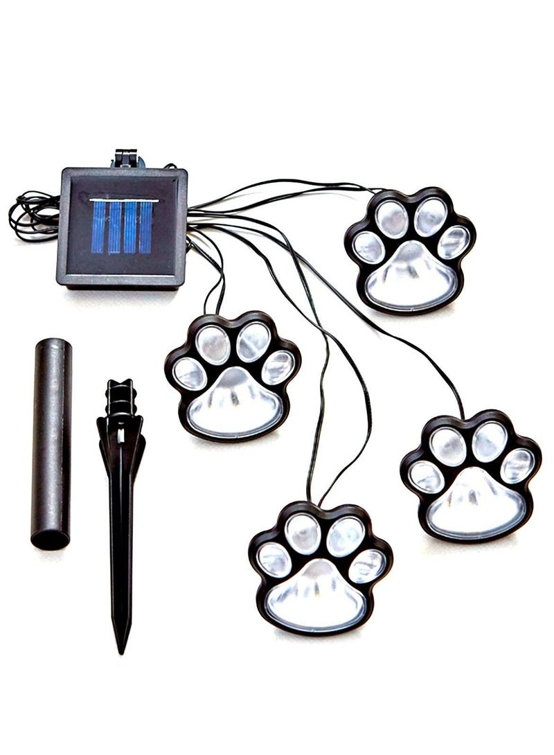 كابتن تيك 4 Solar Dog Cat Animal Paw Print Lights Garden Outdoor LED Path Lamp for Garden Patio Yard Decor Walkway - Image 2