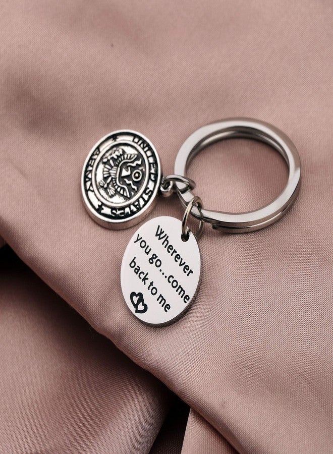 AKTAP Wherever You Go Come Back to Me Graduation Gift Dad Husband Gift Key Ring Deploying Partner Boyfriend Girlfriend - Image 2