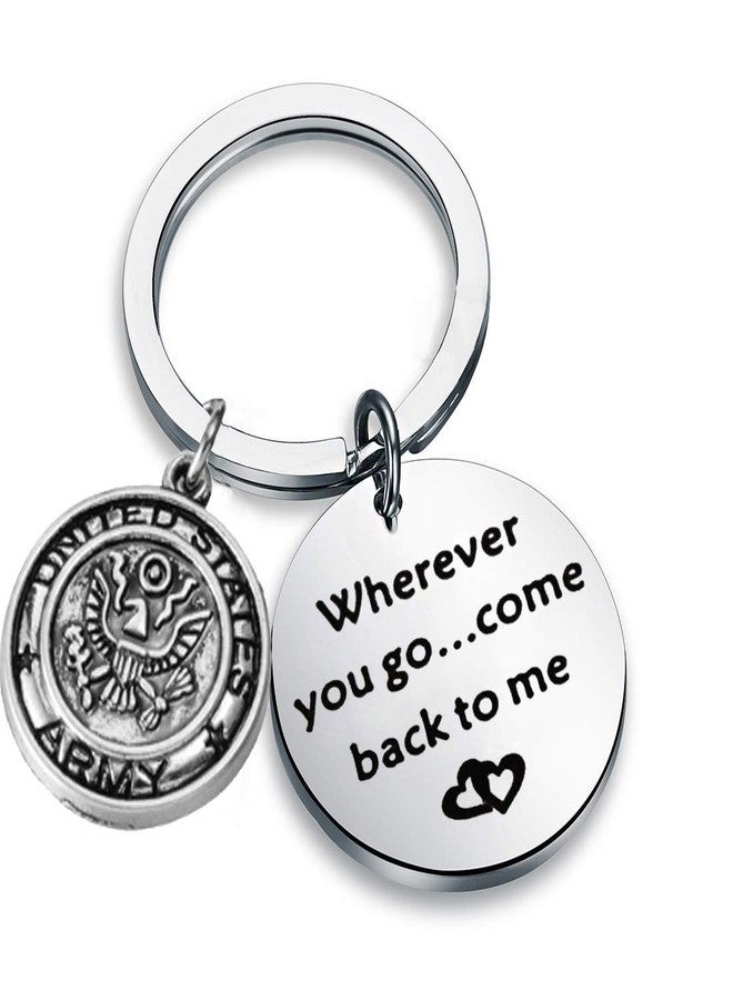 AKTAP Wherever You Go Come Back to Me Graduation Gift Dad Husband Gift Key Ring Deploying Partner Boyfriend Girlfriend - Image 1