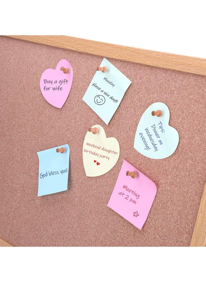 Zikra دبابيس خشبية 100 قطعة للرسم على لوحة الإعلانات الفلينية دبابيس خشبية خريطة قياسية نقطة فولاذية واضحة لوح الفلين المكتبي - Image 3