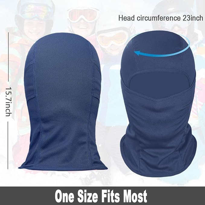 RADIANT Face Mask for Bikers in Riding UV Protected Full Face Mask Balaclava for Men Black Mask for Bike Riding & Cycling, Full Face Helmet Mask for Men (Neavy Blue (Pack of 2)) - Image 3
