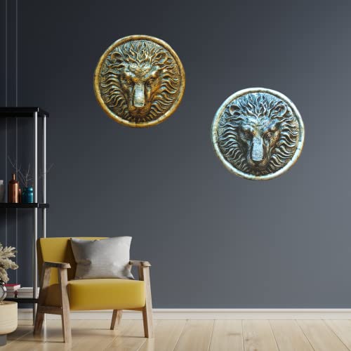 Mariner's Creation Lion face showpiece set of 2 for wall decor living room office decor wall hanging showpiece | home decor items house warming gift - Image 5