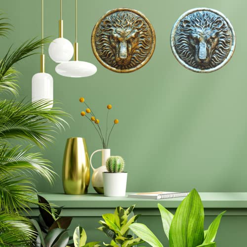 Mariner's Creation Lion face showpiece set of 2 for wall decor living room office decor wall hanging showpiece | home decor items house warming gift - Image 3