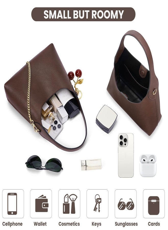 JQWSVE Small Hobo Bags for Women Cherry Shoulder Bag Purse Faux Leather Tote Handbag Trendy Chain Crossbody Bag - Image 5