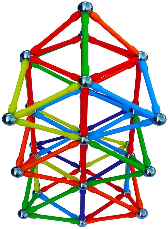 Magz Mega Magz, 130-Piece Magnetic Construction Set - 66 bars and 64 balls - Image 3