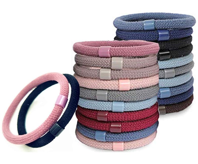 Rlanos 10pcs Hair Ties,High Elastic Hair Rubber Bands Ponytail Holders for Thick Curly Hair,No Metal No Damage Colored/Clear Elastic Hair Rubber, New Types Hair Tie for Women, Girls,Man - Image 1