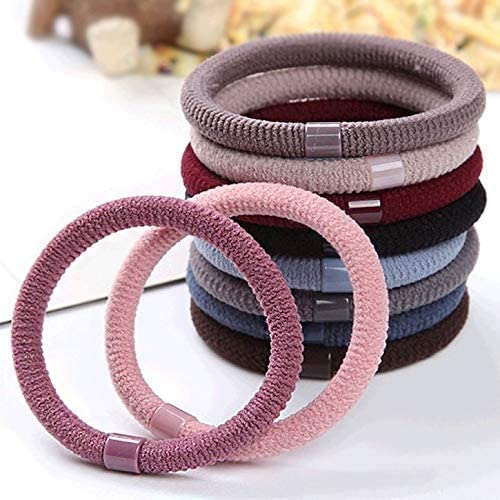 Rlanos 10pcs Hair Ties,High Elastic Hair Rubber Bands Ponytail Holders for Thick Curly Hair,No Metal No Damage Colored/Clear Elastic Hair Rubber, New Types Hair Tie for Women, Girls,Man - Image 5
