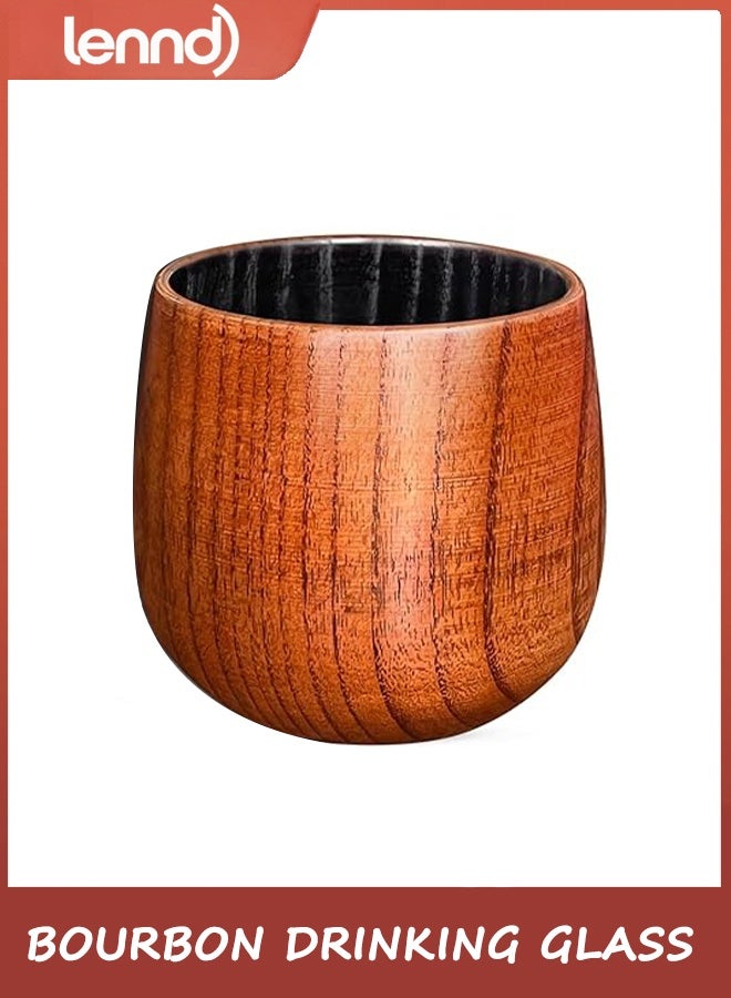 LENND Charred Wooden Bourbon Drinking Glass | Charred Old Fashioned Glass | Bourbon Gifts for Men, Dad, or Brother | Whiskey Gifts - Image 1