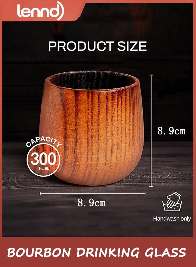 LENND Charred Wooden Bourbon Drinking Glass | Charred Old Fashioned Glass | Bourbon Gifts for Men, Dad, or Brother | Whiskey Gifts - Image 4