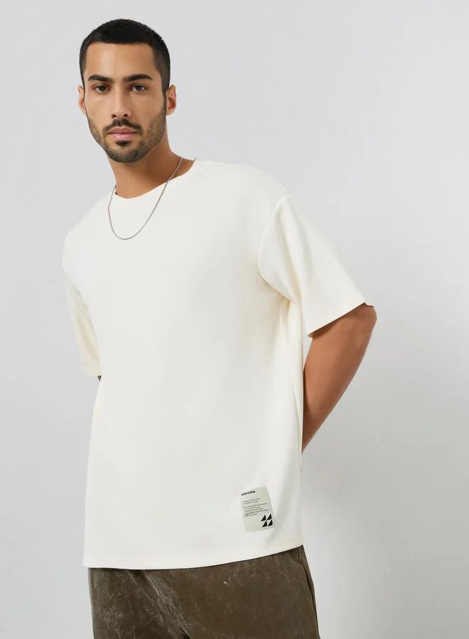 Styli Men Oversized Soft Heavy Jersey T-Shirt with Badge