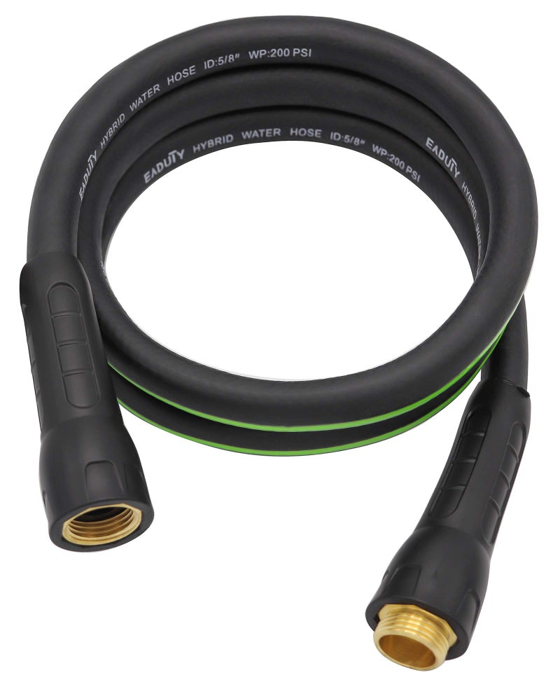 EADUTY Hybrid Lead In Garden Hose 5/8 IN. x 6 FT, Heavy Duty, Lightweight, Flexible with Rotatable Grip Handle and Solid Brass Fittings - Image 1