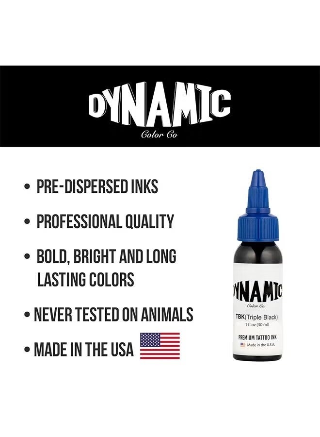 Dynamic Color Co Triple Black Premium Tattoo Ink Bottle 1oz - Image 3