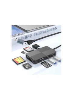 USB C Multi Card Reader Hub, 5 Memory Cards with Extra 3 USB3.0, SD/TF/CF/Micro SD/XD/MS Memory Card Reader/Adapter/Hub Fit for SD SDXC SDHC CF CFI TF Micro SD Micro SDXC SDHC MS UHS USB Stick Mouse