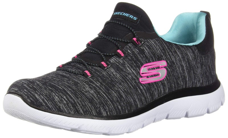 SKECHERS حذاء سنيكرز سميثس-كويك غيتاواي للنساء من سكيشرز، أسود/أزرق فاتح، 9.5 أمريكي - Image 1